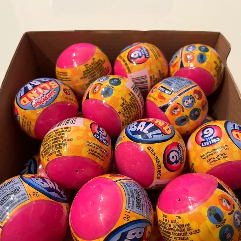 Surprise Fun Blind Ball Toy Lot 24 Mini Mystery Plastic Balls Kids Toys‎ Ages 3+